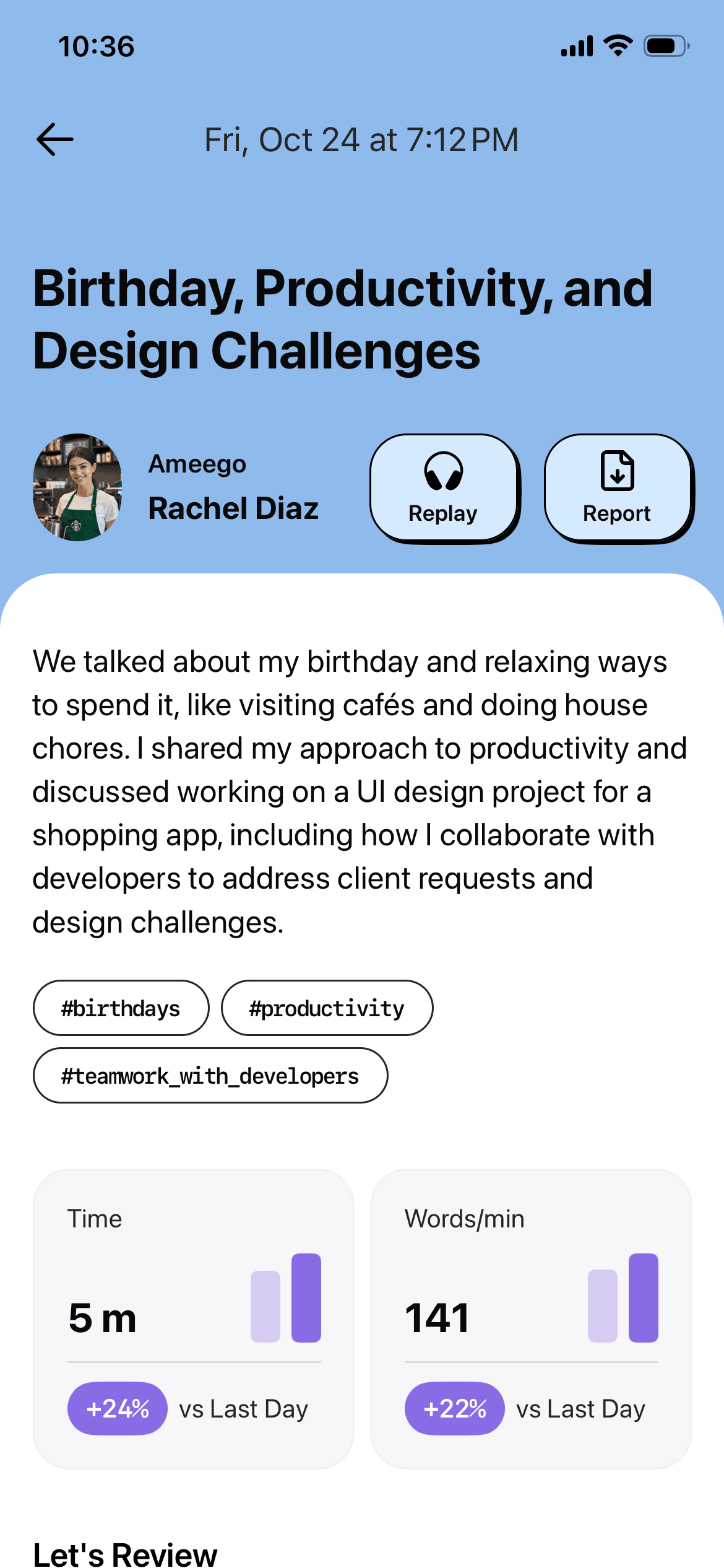 Review your conversations