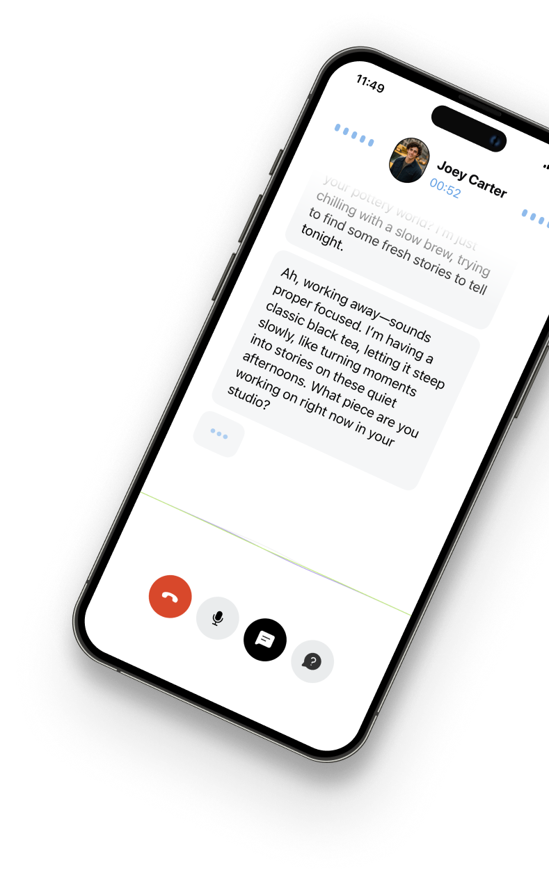 Ameego phone call interface